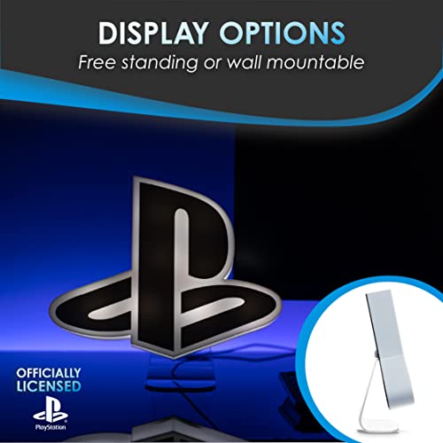 Paladone PlayStation Light - Desktop Game Room Lighting - Includes 3 Light Modes - Powered by USB or AAA Batteries - Logo Light