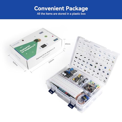 SunFounder Raphael Ultimate Starter Kit for Raspberry Pi 5 4 B 3B B+ 400, Zero 2 W, RoHS Compliant, Python, C Java, Online Tutorials & Video Courses for Beginners (Raspberry PI NOT Included)