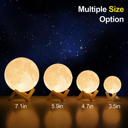 Balkwan Moon Lamp for Kids - 3D Moon Light for Adults - Classical Moon Night Light - Dimmable and Touch Control Design,Birthday Gifts for Women,Kids,Child and Baby Home Decor Father's Day Gift