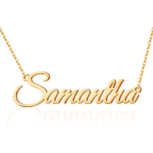 TinyName Custom Name Necklace Personalized 18K Gold Plated Nameplate Customized Jewelry Gift for Women