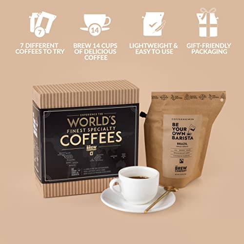 Original Gourmet Coffee Gift Set for Men & Women - 7 World's Finest Single Origin Specialty & Organic Coffees in Innovative Brewers | Sampler Box for Coffee Lover to Brew & Enjoy Anytime, Anywhere