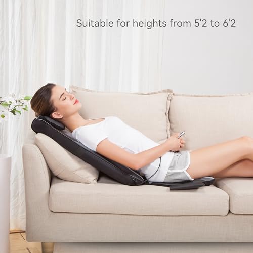 Snailax Back Massager with Soothing Heat, Electric Deep Tissue Shiatsu Kneading Back Massage Chair Pad,Vibration Seat Cushion Chair Massager, Home Office Chair Use, Gift