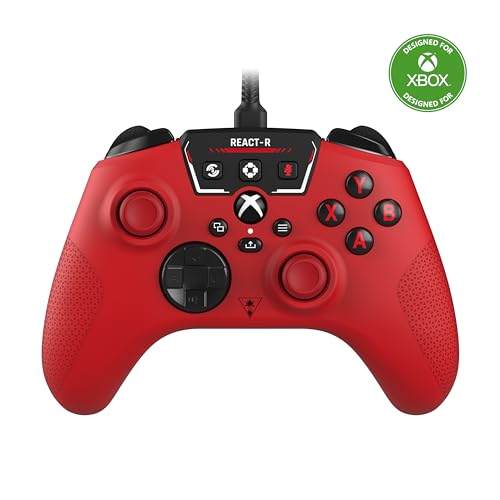 Turtle Beach REACT-R Wired Game Controller – Officially Licensed for Xbox Series X & S, Xbox One, and Windows 10|11 PC’s – Red