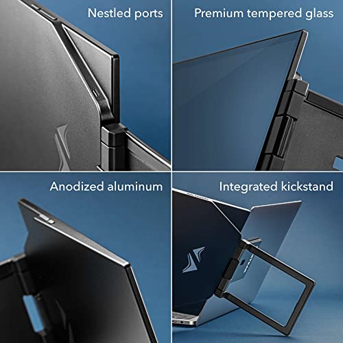 SideTrak Swivel Pro 13.3" Ultra Slim Attachable Portable Monitor, FHD IPS 1080p Laptop Screens with Kickstand + Unique Patented Swivel Hinge, for Mac, PC, and Chromebook, USB-C Port Connection