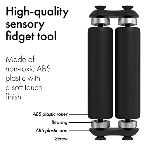 ONO Roller - Handheld Fidget Toy for Adults | Help Relieve Stress, Anxiety, Tension | Promotes Focus, Clarity | Compact, Portable Design (Junior Size/ABS Plastic, Black)