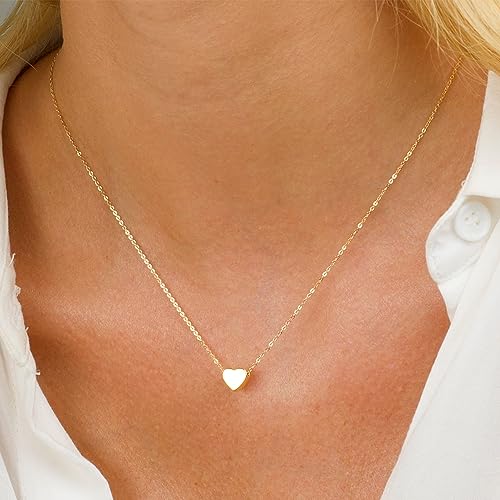 Ieftop Gold Heart Necklace for Women Jewelry Gifts - Dainty Gold Necklace Choker Necklace for Women 14K Tiny Heart Necklace for Women Personalized Gold Jewelry Gifts for Women Trendy Gold Necklace