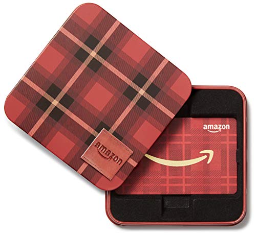 Amazon.com Gift Card in a Tartan Plaid Tin