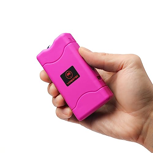 VIPERTEK VTS-880 Mini Stun Gun Rechargeable with LED Flashlight, Pink