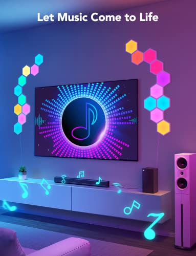 Govee Glide Hexa Light Panels, RGBIC Hexagon LED Wall Lights, Wi-Fi Smart Home Decor Creative Wall Lights with Music Sync, Works with Alexa Google Assistant for Indoor Decor, Gaming Decor, 10 Pack