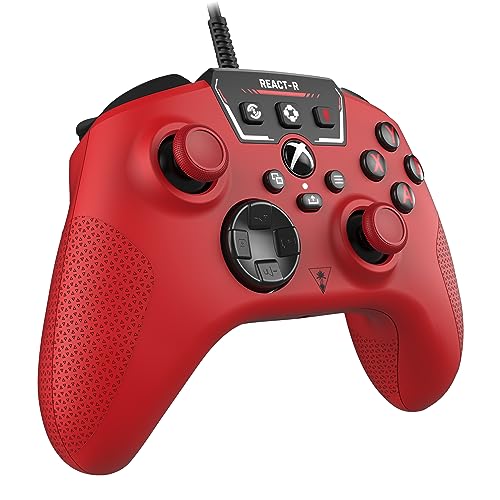 Turtle Beach REACT-R Wired Game Controller – Officially Licensed for Xbox Series X & S, Xbox One, and Windows 10|11 PC’s – Red