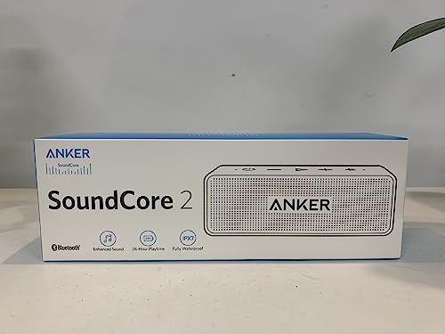 Anker Soundcore 2 Portable Bluetooth Speaker with 12W Stereo Sound, Bluetooth 5, Bassup, IPX7 Waterproof, 24-Hour Playtime, Wireless Stereo Pairing, Speaker for Home, Outdoors, Travel