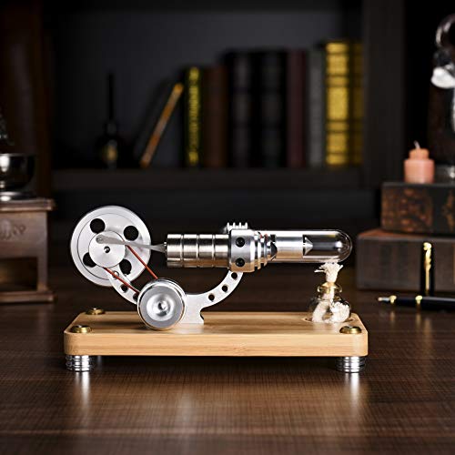 Sunnytech Hot Air Stirling Engine Colourful LED Single Flywheel Education Toy Electricity Power Generator M14-03-S