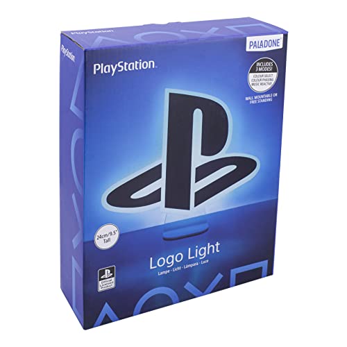 Paladone PlayStation Light - Desktop Game Room Lighting - Includes 3 Light Modes - Powered by USB or AAA Batteries - Logo Light