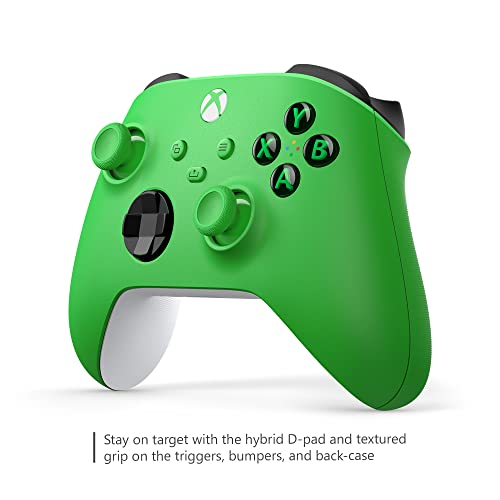 Xbox Wireless Controller Velocity Green - Wireless & Bluetooth Connectivity - New Hybrid D-Pad - New Share Button - Featuring Textured Grip - Easily Pair & Switch Between Devices