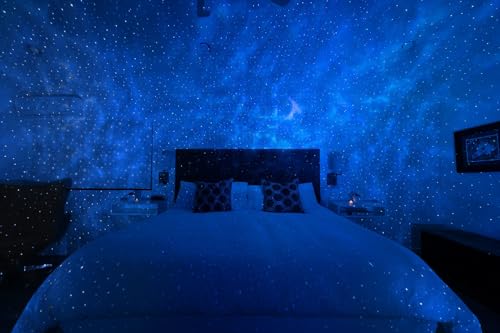 BlissLights Sky Lite Evolve - Star Projector, Galaxy Projector, LED Nebula Lighting, WiFi App, for Meditation, Relaxation, Gaming Room, Home Theater, and Bedroom Night Light Gift (Blue Stars)