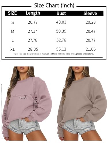 EFAN Womens Sweatshirts Oversized Crew Neck Pullover Sweater Teen Girls Cute Casual Hoodies y2k 2024 Fall Outfits Fashion Clothes Grey M