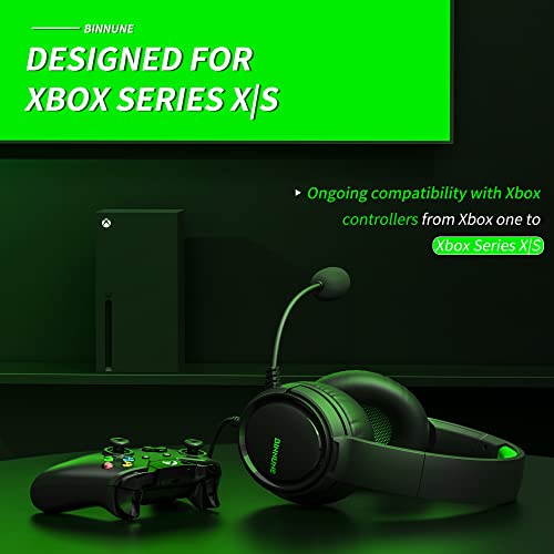 BINNUNE Gaming Headset with Mic for Xbox Series X|S Xbox One PS4 PS5 PC NS, Wired Audifonos Gamer Headphones with Microphone for Xbox 1 PS 4|5