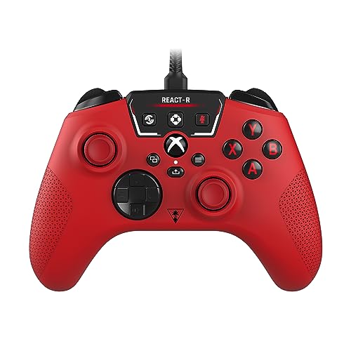 Turtle Beach REACT-R Wired Game Controller – Officially Licensed for Xbox Series X & S, Xbox One, and Windows 10|11 PC’s – Red