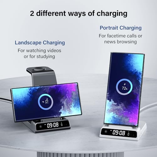 Wireless Charger for Samsung, 3 in 1 Wireless Charging Station for Samsung Galaxy S24 Ultra/S23 Ultra/S22/S21/Note 20/Z Flip 6/Fold 6, Charger for Samsung Galaxy Watch Ultra/7/6/5, Galaxy Buds 3/3 Pro