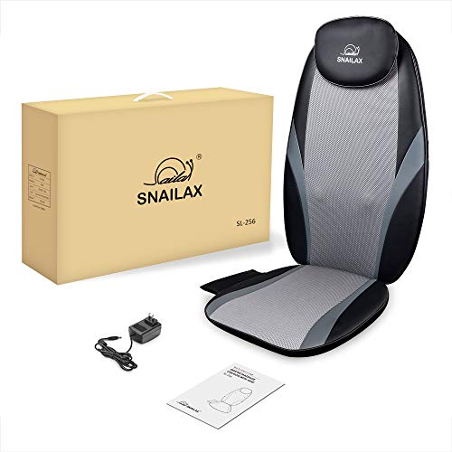 Snailax Back Massager with Soothing Heat, Electric Deep Tissue Shiatsu Kneading Back Massage Chair Pad,Vibration Seat Cushion Chair Massager, Home Office Chair Use, Gift