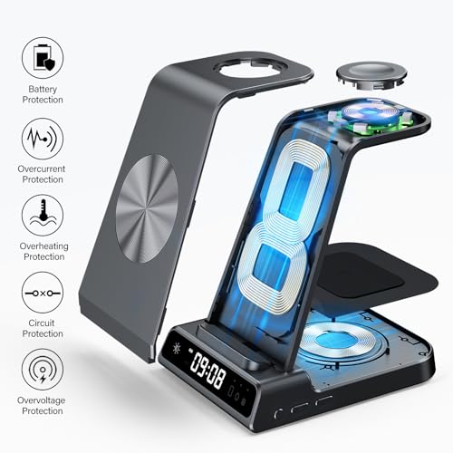 Wireless Charger for Samsung, 3 in 1 Wireless Charging Station for Samsung Galaxy S24 Ultra/S23 Ultra/S22/S21/Note 20/Z Flip 6/Fold 6, Charger for Samsung Galaxy Watch Ultra/7/6/5, Galaxy Buds 3/3 Pro