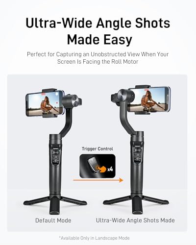 hohem iSteady Mobile Plus Gimbal Stabilizer for Smartphone, 3-Axis Phone Gimbal for Android and iPhone 15,14,13,12 PRO, Stabilizer for Video Recording with Ultra-Wide-Angle Mode, 600° Inception