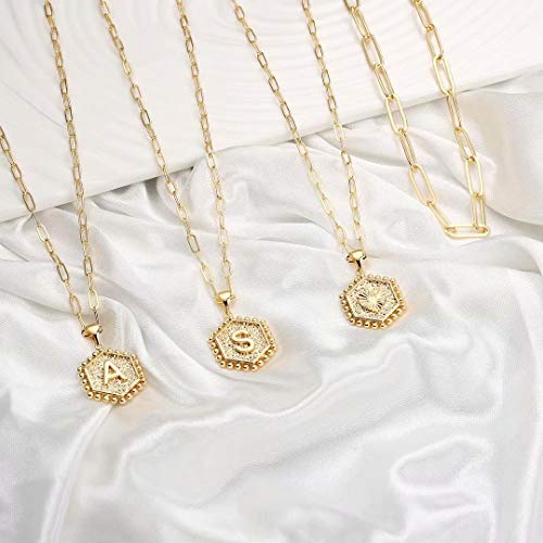 M MOOHAM Dainty Gold Necklace for Women Trendy - Initial Necklaces for Women Gold Necklace Initial A Necklace Gold Choker Layered Necklaces Set Gold Jewelry for Women