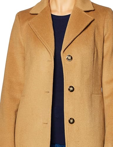 Calvin Klein Women's Classic Cashmere Wool Blend Coat, Camel Classic, 12