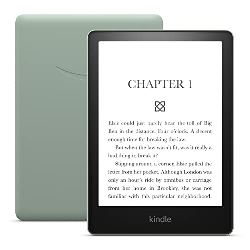 Amazon Kindle Paperwhite (16 GB) – Now with a larger display, adjustable warm light, increased battery life, and faster page turns – Agave Green