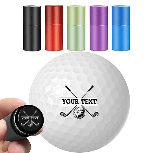 FCQIANKM Custom Golf Ball Stamp Personalized Golf Ball Stamper Self-Inking Golf Ball Stamp Markers Reusable Golf Ball Mark Your Own Golf Ball Stamp Golfer Gift Golfing Accessories