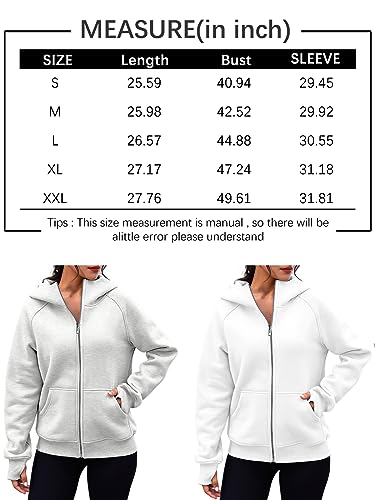 Trendy Queen Womens Zip Up Hoodies Fleece Jackets Oversized Sweatshirts Fall Fashion Outfits Sweaters Winter Clothes Black L