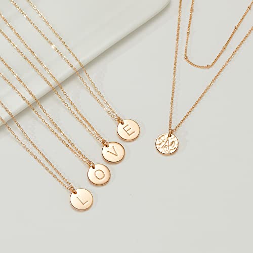 Vjoypro Gold Necklaces for Women Trendy, 14K Gold Plated Initial L Letter Gold Layering Y-Necklaces Coin Pendant Necklace Dainty Bar Trendy Long Necklaces Jewelry Gifts for Women Teen