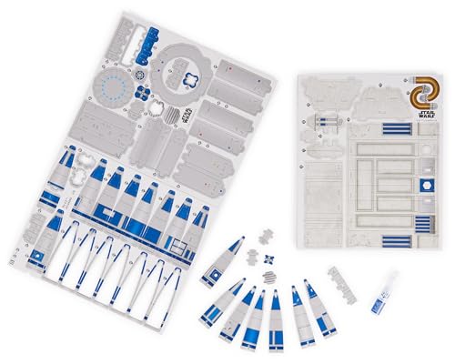 4D Build Star Wars R2-D2 Cardstock 3D Model Kit, Star Wars Gifts, Star Wars Toys Desk Décor for Star Wars Fans & Collectors, Adults & Teens 12+