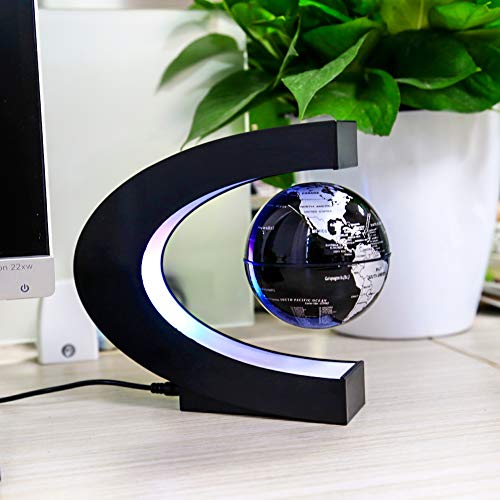 MOKOQI Magnetic Levitating Globe with LED Light, Cool Tech Gift for Men Father Boys and Girls , Birthday Gifts for Kids, Floating Globes World Desk Gadget Decor in Office Home/Display Frame Stand