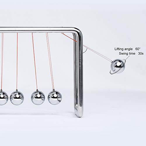 CERROPI Newtons Cradle, Newton Pendulum with 7 Balls, Classic Swing Newton Balance Ball, Science Physics Gadget, Desk Toys & Office Gadgets for Desk Decorations, 30+ Sec Swingtime