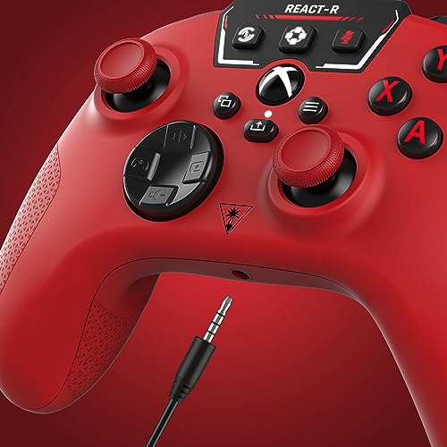 Turtle Beach REACT-R Wired Game Controller – Officially Licensed for Xbox Series X & S, Xbox One, and Windows 10|11 PC’s – Red