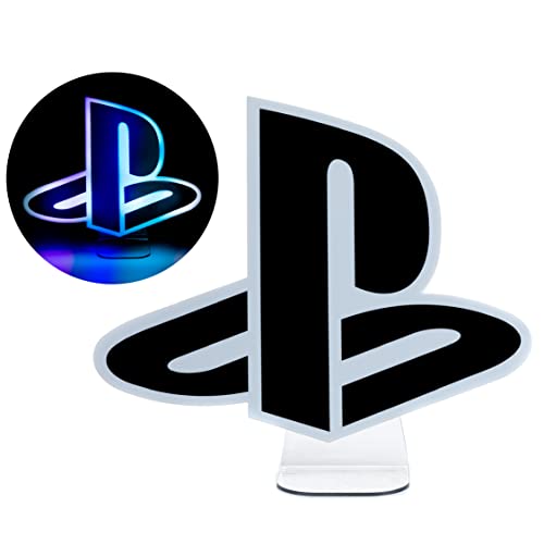 Paladone PlayStation Light - Desktop Game Room Lighting - Includes 3 Light Modes - Powered by USB or AAA Batteries - Logo Light