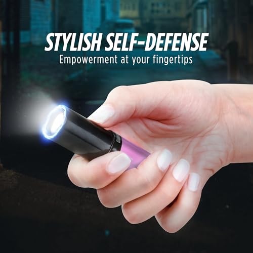 Lipstick Stun Gun for Women - Guard Dog Security Elektra Stun Gun for Self Defense, Maximum Voltage, 100 Lumen Flashlight with Keychain and Wall Charger (Pink)