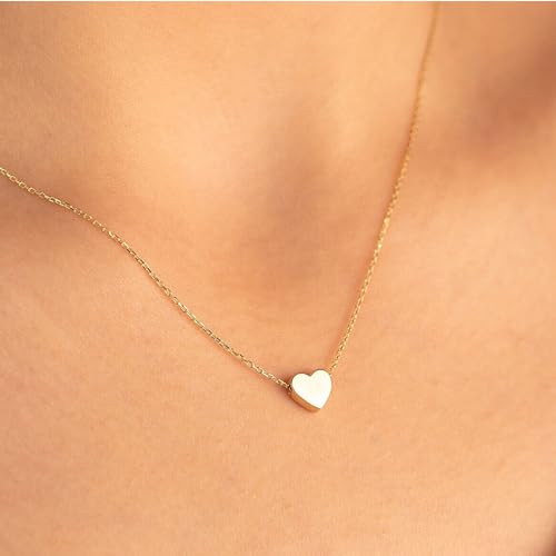 Ieftop Gold Heart Necklace for Women Jewelry Gifts - Dainty Gold Necklace Choker Necklace for Women 14K Tiny Heart Necklace for Women Personalized Gold Jewelry Gifts for Women Trendy Gold Necklace