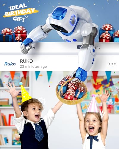 Ruko 1088 Smart Robots for Kids, Large Programmable Interactive RC Robot with Voice Control, APP Control, Present for 4 5 6 7 8 9 Years Old Kids Boys and Girls