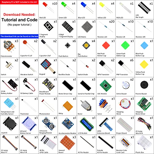 Freenove Ultimate Starter Kit for Raspberry Pi 5 4 B 3 B+ 400, 558-Page Detailed Tutorial, Python C Java Scratch Code, 223 Items, 104 Projects