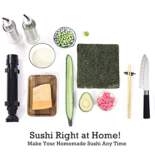 FUNGYAND Sushi Making Kit, All in One Sushi Bazooka Maker with Mats, Bamboo Chopsticks, Avocado Slicer, Paddle, Spreader, Sushi Knife, Chopsticks Holder, Cotton Bag, DIY Roller Machine