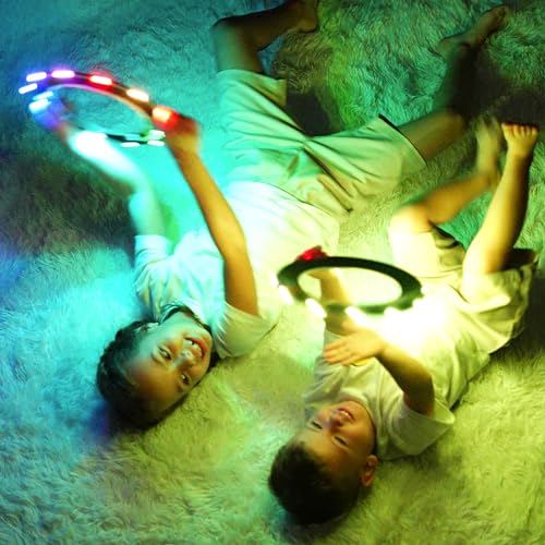 TOSY Flying Ring - 12 LEDs, Super Bright, Soft, Auto Light Up, Safe, Waterproof, Lightweight Frisbee, Cool Birthday, Camping, Easter Basket Stuffers & Outdoor/Indoor Gift Toy for Boys/Girls/Kids