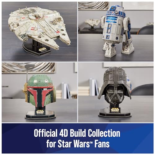 4D Build Star Wars R2-D2 Cardstock 3D Model Kit, Star Wars Gifts, Star Wars Toys Desk Décor for Star Wars Fans & Collectors, Adults & Teens 12+