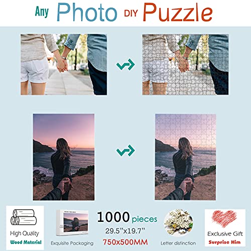 Custom Puzzles from Photos Custom Puzzle 1000 Pieces,ATOOZ Personalized Puzzle Custom Puzzle for Mom Dad Custom Mother Father Birthday Wedding Present