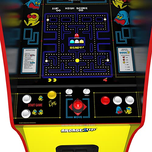 Arcade1Up PAC-Man Deluxe Arcade Machine for Home - 5 Feet Tall - 14 Classic Games