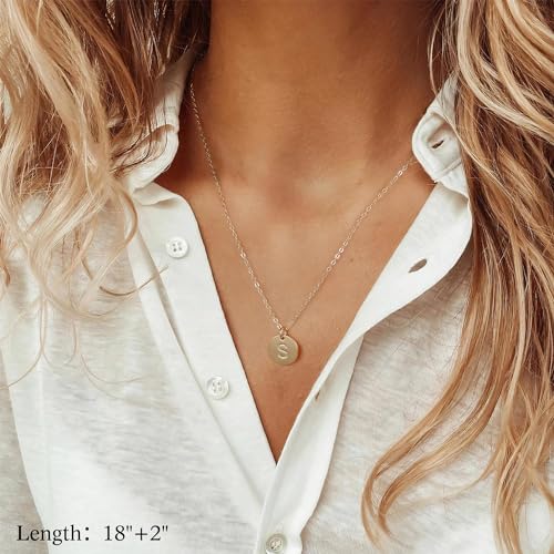 Vjoypro Gold Necklaces for Women Trendy, 14K Gold Plated Initial L Letter Gold Layering Y-Necklaces Coin Pendant Necklace Dainty Bar Trendy Long Necklaces Jewelry Gifts for Women Teen