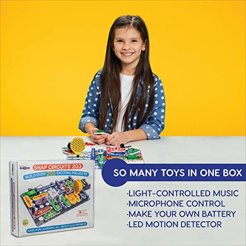 Snap Circuits 203 Electronics Exploration Kit | Over 200 STEM Projects | Full Color Project Manual | 42 Snap Modules | Unlimited Fun