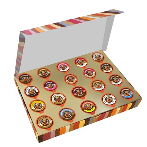 Crazy Cups Coffee Gifts, Flavored Coffee Gift Box for Keurig K Cup Machines, Deluxe Holiday Coffee Sampler, 20 Count