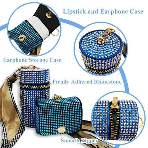 BATUMEYE Gift Set for Woman with Bottle Opener, Card Holder, Wristlet Strap, Whistle, Travel Bottle Holder(Bag Blue)